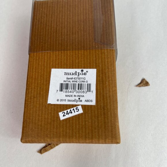 Mud Pie Metal Cast Iron Initial "G" Wine Bottle Stopper NEW - Picture 6 of 7